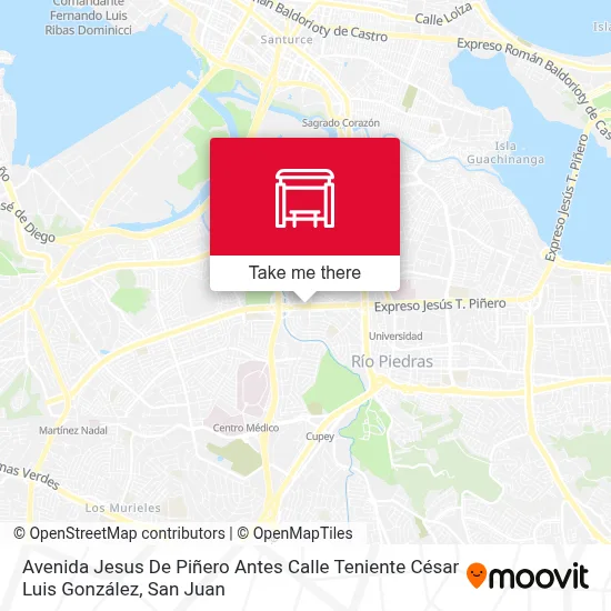 Mapa de Avenida Jesus De Piñero Antes Calle Teniente César Luis González