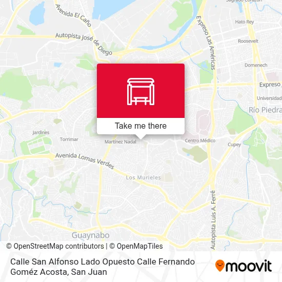 Mapa de Calle San Alfonso Lado Opuesto Calle Fernando Goméz Acosta