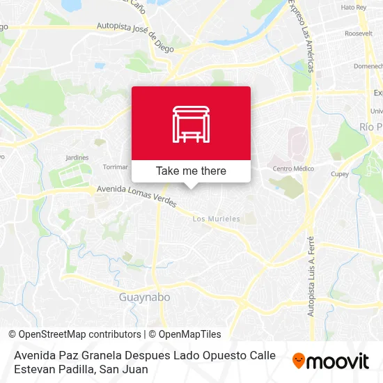 Mapa de Avenida Paz Granela Despues Lado Opuesto Calle Estevan Padilla