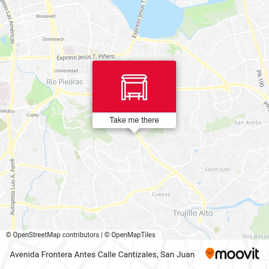 Avenida Frontera Antes Calle Cantizales map