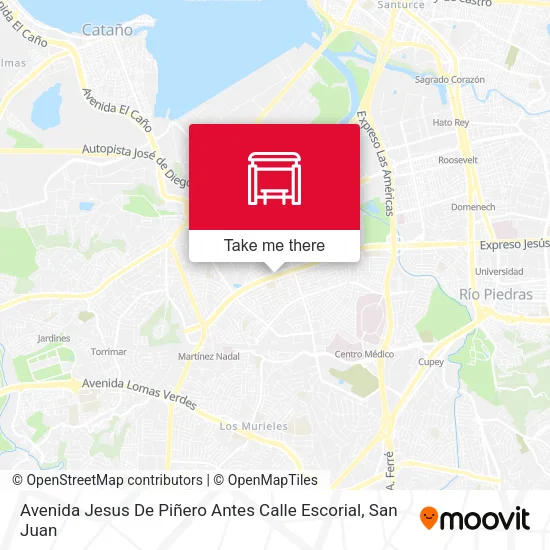Mapa de Avenida Jesus De Piñero Antes Calle Escorial
