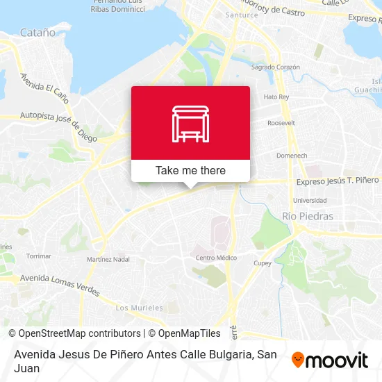 Mapa de Avenida Jesus De Piñero Antes Calle Bulgaria