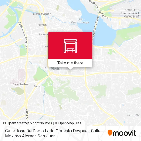 Mapa de Calle Jose De Diego Lado Opuesto Despues Calle Maximo Alomar