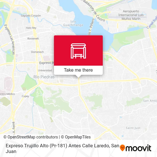 Mapa de Expreso Trujillo Alto (Pr-181) Antes Calle Laredo