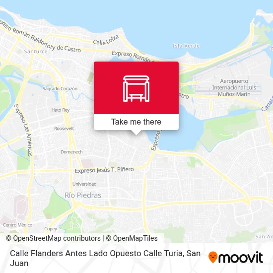 Mapa de Calle Flanders Antes Lado Opuesto Calle Turia