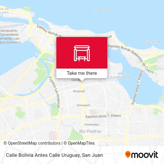 Calle Bolivia Antes Calle Uruguay map