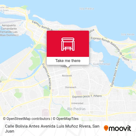 Mapa de Calle Bolivia Antes  Avenida Luis Muñoz Rivera