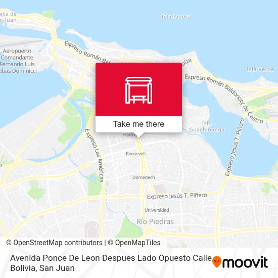 Mapa de Avenida Ponce De Leon Despues Lado Opuesto Calle Bolivia