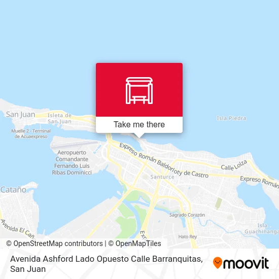 Mapa de Avenida Ashford Lado Opuesto Calle Barranquitas