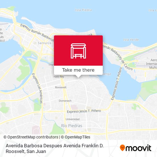 Mapa de Avenida Barbosa Despues Avenida Franklin D. Roosvelt