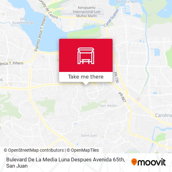 Mapa de Bulevard De La Media Luna Despues Avenida 65th