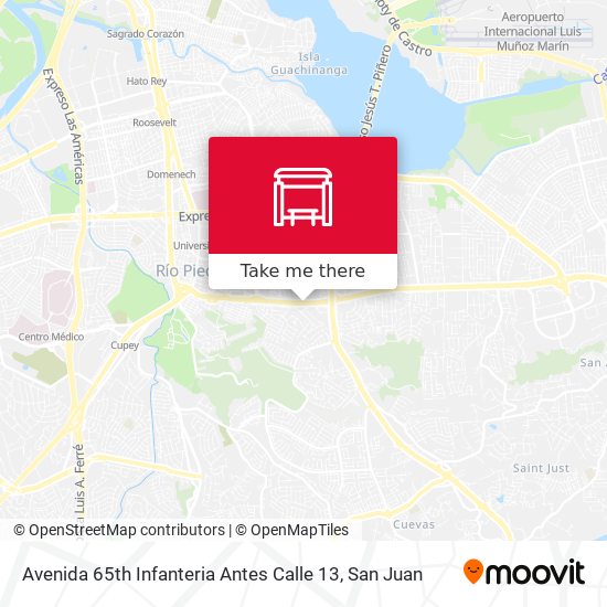Avenida 65th Infanteria Antes Calle 13 map
