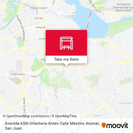 Mapa de Avenida 65th Infanteria Antes Calle Máximo Alomar