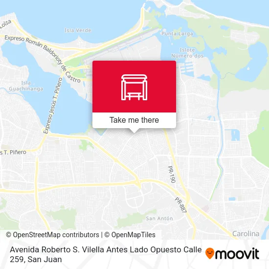 Mapa de Avenida Roberto S. Vilella Antes Lado Opuesto Calle 259