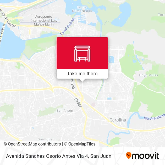 Mapa de Avenida Sanches Osorio Antes Via 4