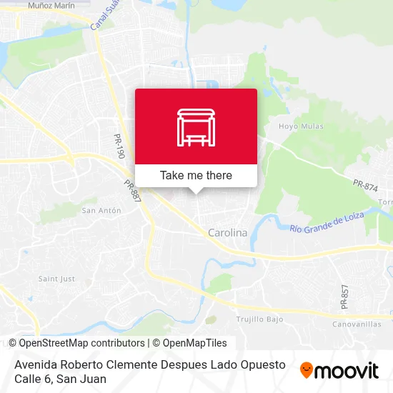 Mapa de Avenida Roberto Clemente Despues Lado Opuesto Calle 6