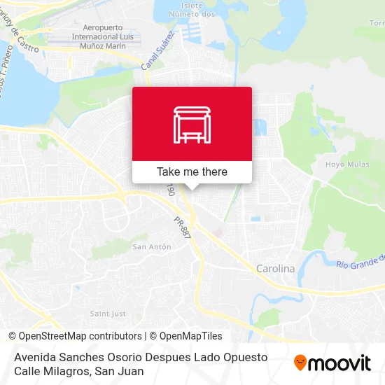 Mapa de Avenida Sanches Osorio Despues Lado Opuesto Calle Milagros