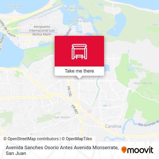 Mapa de Avenida Sanches Osorio Antes Avenida Monserrate