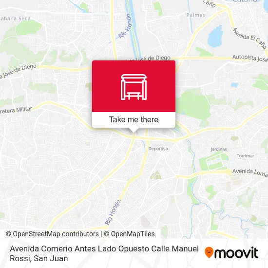 Mapa de Avenida Comerio Antes Lado Opuesto Calle Manuel Rossi