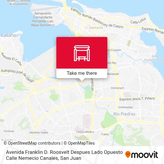 Mapa de Avenida Franklin D. Roosvelt Despues Lado Opuesto Calle Nemecio Canales