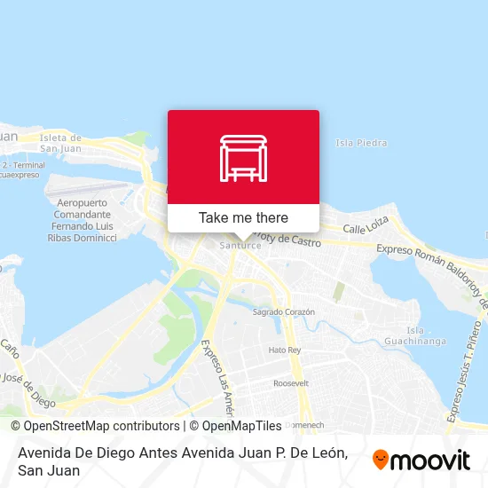 Avenida De Diego Antes Avenida Juan P. De León map