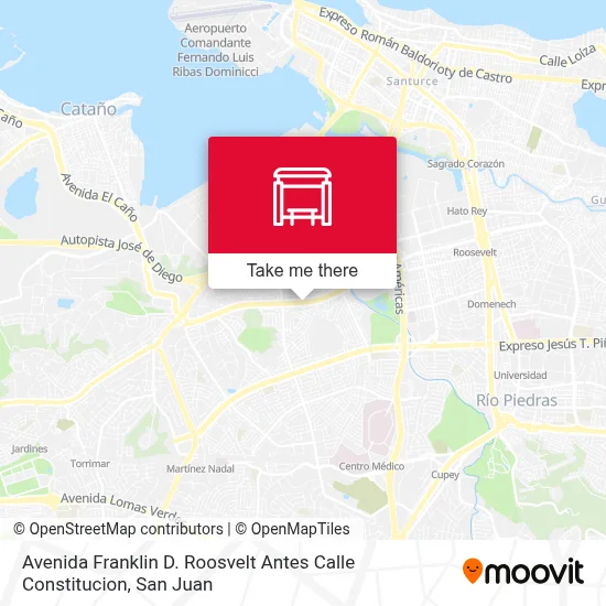 Mapa de Avenida Franklin D. Roosvelt Antes Calle Constitucion