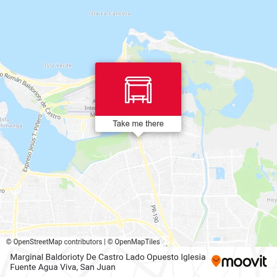 Mapa de Marginal Baldorioty De Castro Lado Opuesto Iglesia Fuente Agua Viva