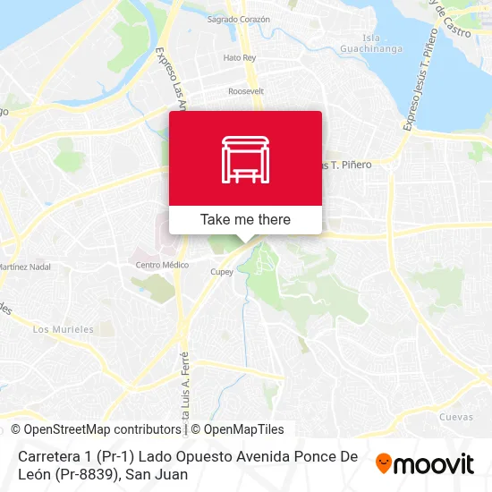 Mapa de Carretera 1 (Pr-1) Lado Opuesto Avenida Ponce De León (Pr-8839)