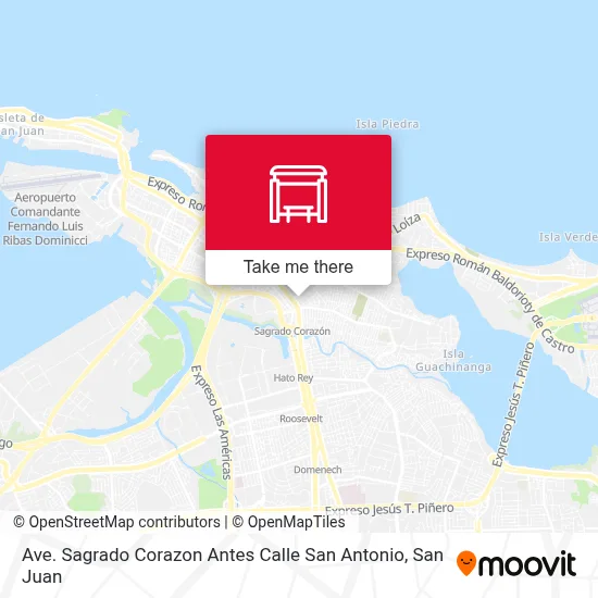 Mapa de Ave. Sagrado Corazon Antes Calle San Antonio