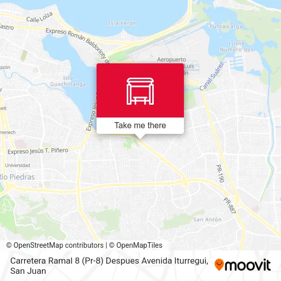 Mapa de Carretera Ramal 8 (Pr-8) Despues Avenida Iturregui