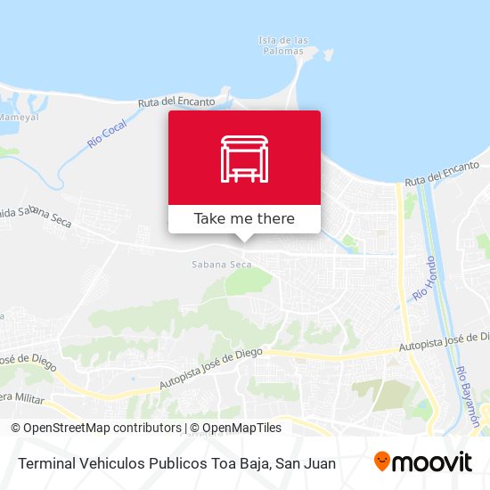 Mapa de Terminal Vehiculos Publicos Toa Baja