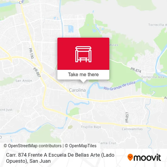 Carr. 874 Frente A Escuela De Bellas Arte (Lado Opuesto) map