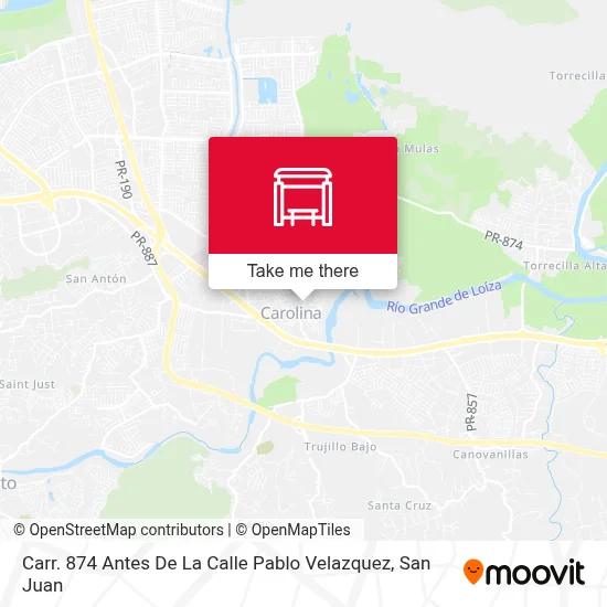 Mapa de Carr. 874 Antes De La Calle Pablo Velazquez