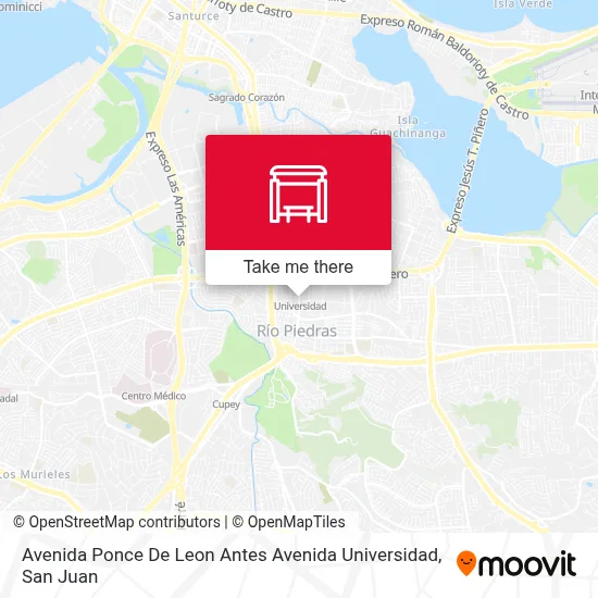 Mapa de Avenida Ponce De Leon Antes Avenida Universidad