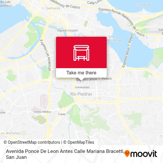 Mapa de Avenida Ponce De Leon Antes Calle Mariana Bracetti