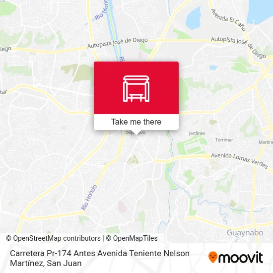 Mapa de Carretera Pr-174 Antes Avenida Teniente Nelson Martínez