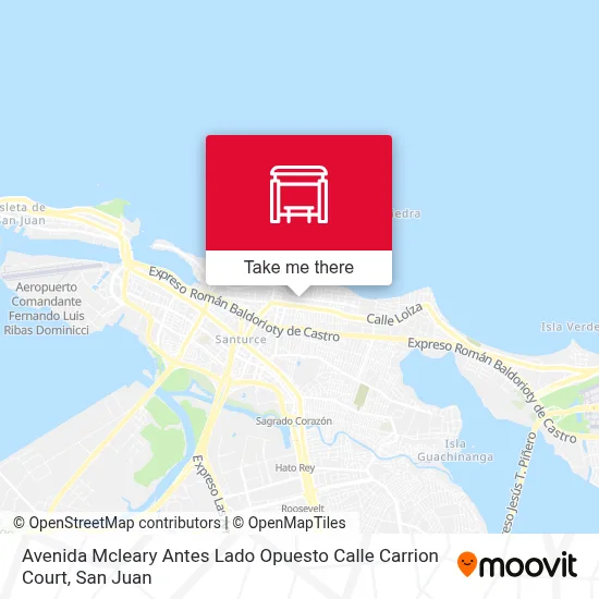 Mapa de Avenida Mcleary Antes Lado Opuesto Calle Carrion Court