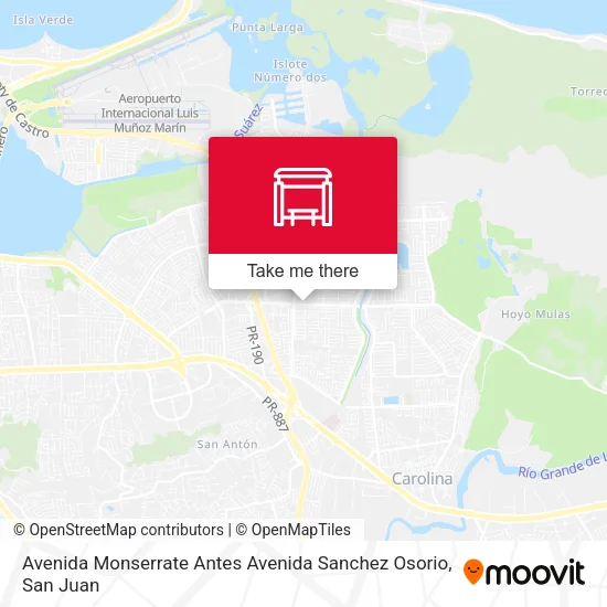 Mapa de Avenida Monserrate Antes Avenida Sanchez Osorio