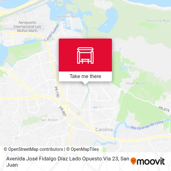 Mapa de Avenida José Fidalgo Díaz Lado Opuesto Vía 23