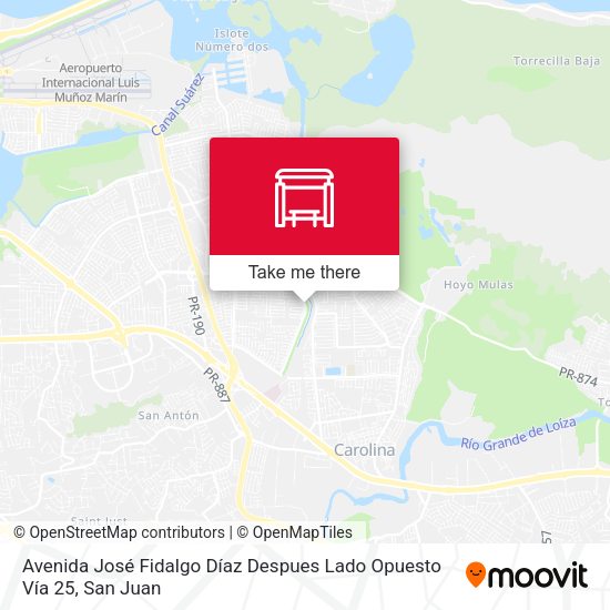Mapa de Avenida José Fidalgo Díaz Despues Lado Opuesto Vía 25