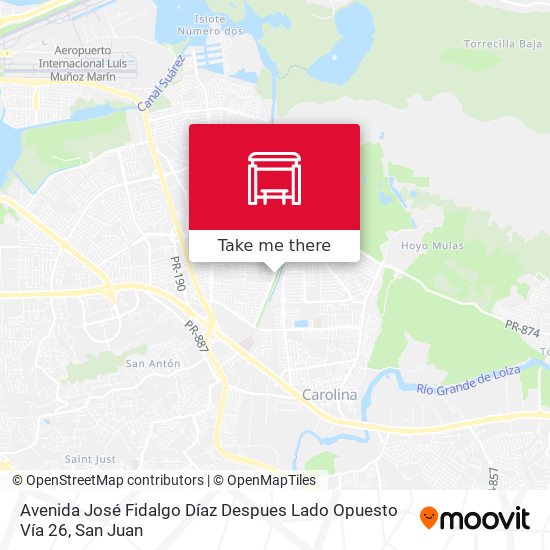 Mapa de Avenida José Fidalgo Díaz Despues Lado Opuesto Vía 26