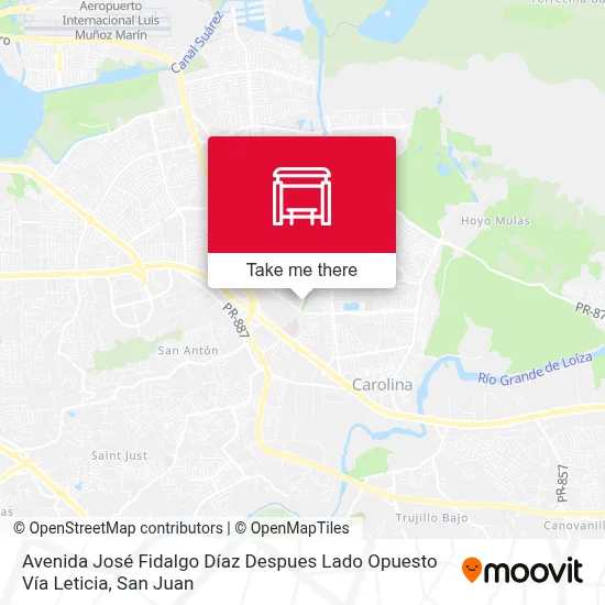 Mapa de Avenida José Fidalgo Díaz Despues Lado Opuesto Vía Leticia