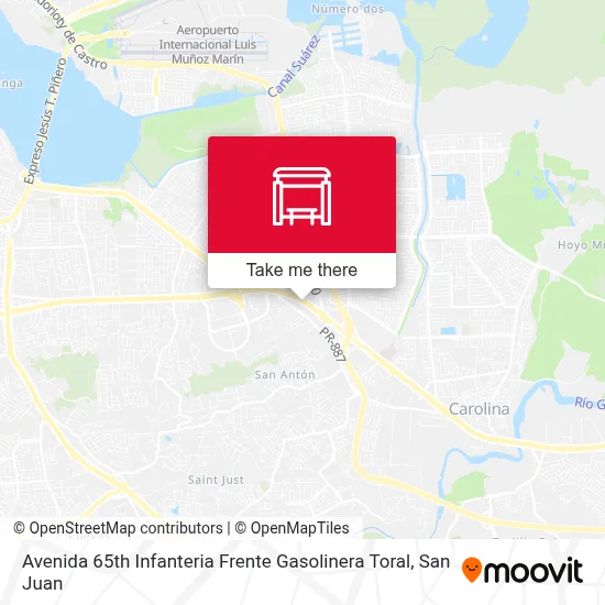 Mapa de Avenida 65th Infanteria Frente Gasolinera Toral