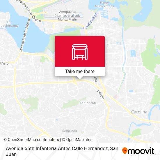 Avenida 65th Infanteria Antes Calle Hernandez map