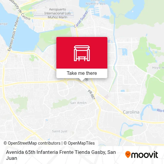 Mapa de Avenida 65th Infanteria Frente Tienda Gasby