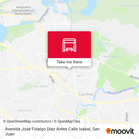 Mapa de Avenida José Fidalgo Díaz Antes Calle Isabel