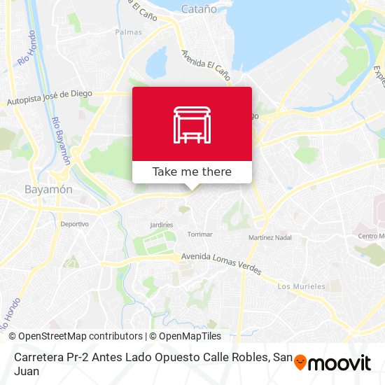 Mapa de Carretera Pr-2 Antes Lado Opuesto Calle Robles