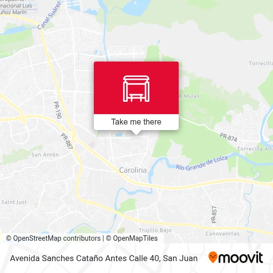 Mapa de Avenida Sanches Cataño Antes Calle 40