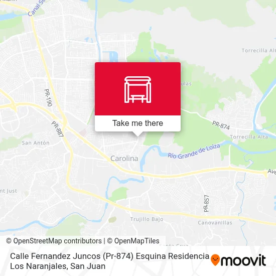 Mapa de Calle Fernandez Juncos (Pr-874) Esquina Residencia Los Naranjales
