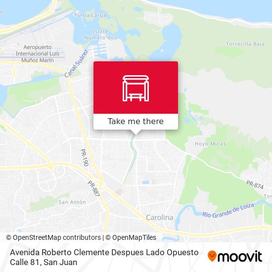Mapa de Avenida Roberto Clemente Despues Lado Opuesto Calle 81
